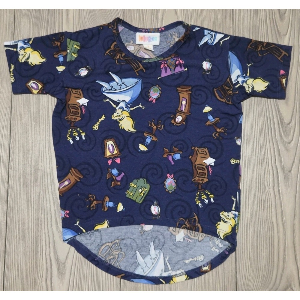 Lularoe Kids Shirt Top Disney Alice‎ In Wonderland Size 2 Girls Blue